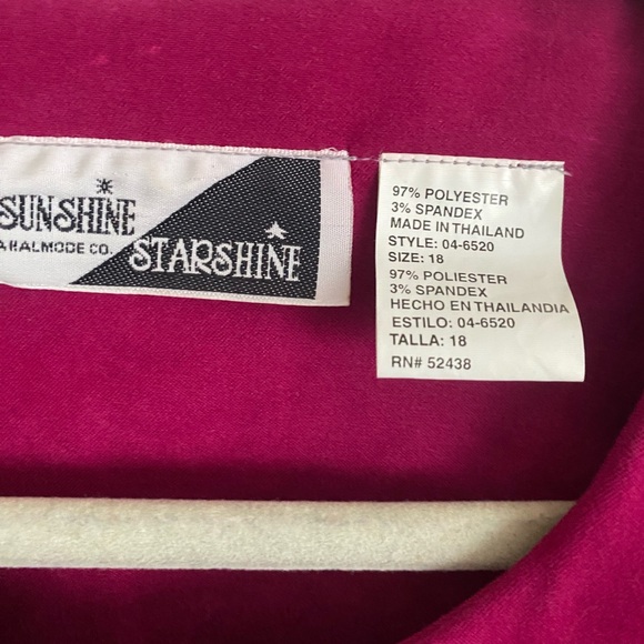 Vintage Women’s Jacket Size 18 Button Down Pink Sunshine Starshine - Picture 3 of 8